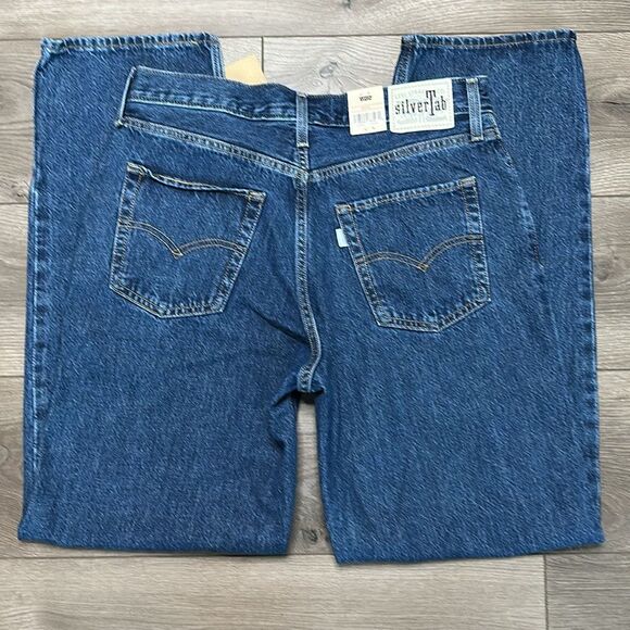 Levi’s Silver Tab 94 Baggy Mid Rise Straight Leg Blue Jeans Size 30 - Picture 4 of 13